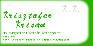 krisztofer krisan business card